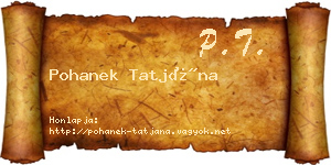 Pohanek Tatjána névjegykártya